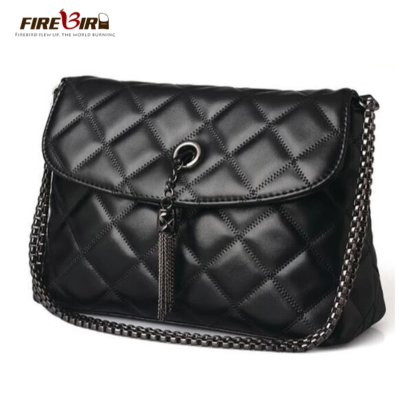  Plaid Small Fringe Embroidery Clutches Women Crossbody Black Bag Quilted Flap Shoulder Bag Women Me - 32794590652