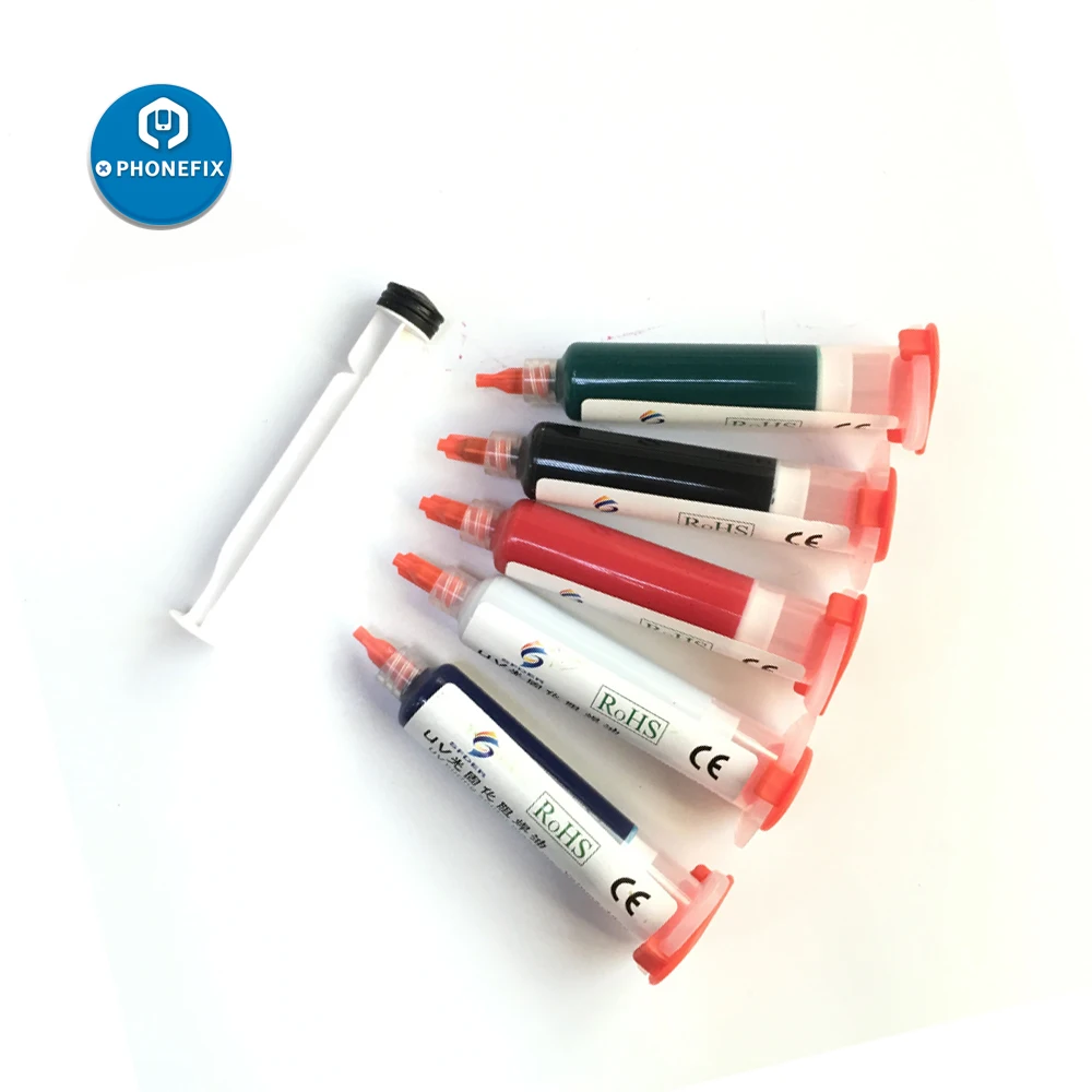 

PHONEFIX 10CC Mechanic UV Light-Sensitive Curable Soldering Paste+Syringe Plunger+Needle Head for Phone Circuit Board Protecting