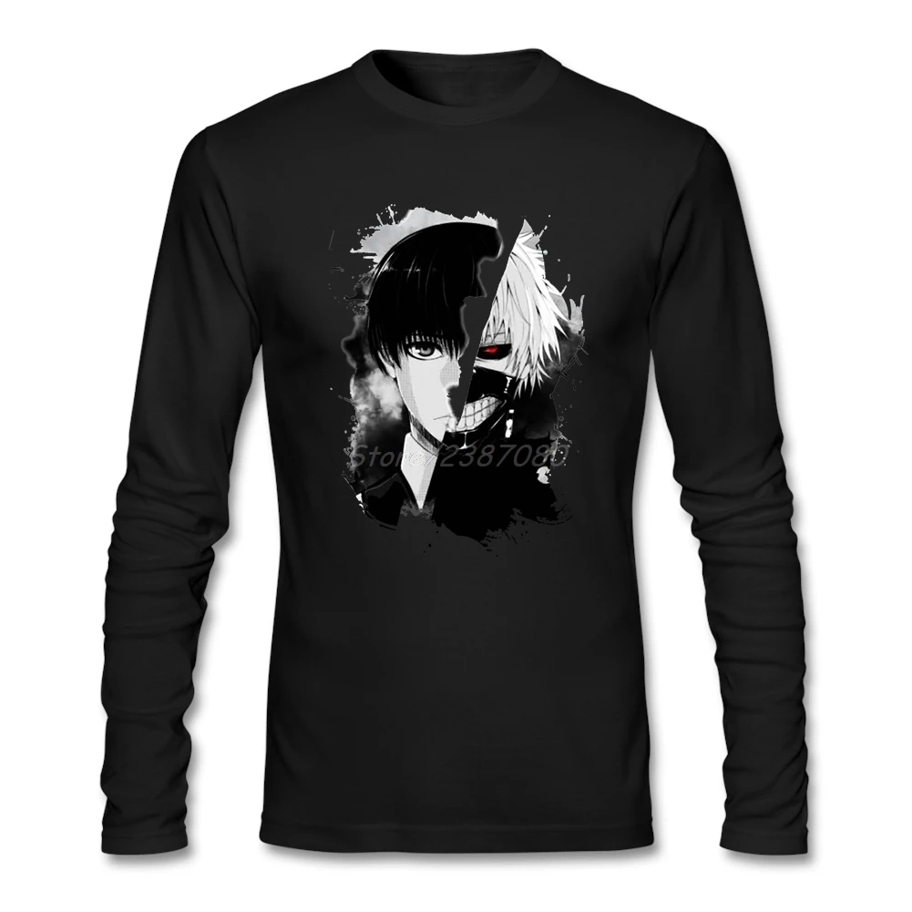 

Tokyo Ghoul T Shirt Long Sleeve Men's Shirt Popular Plain O-neck Cotton Men's Shirts