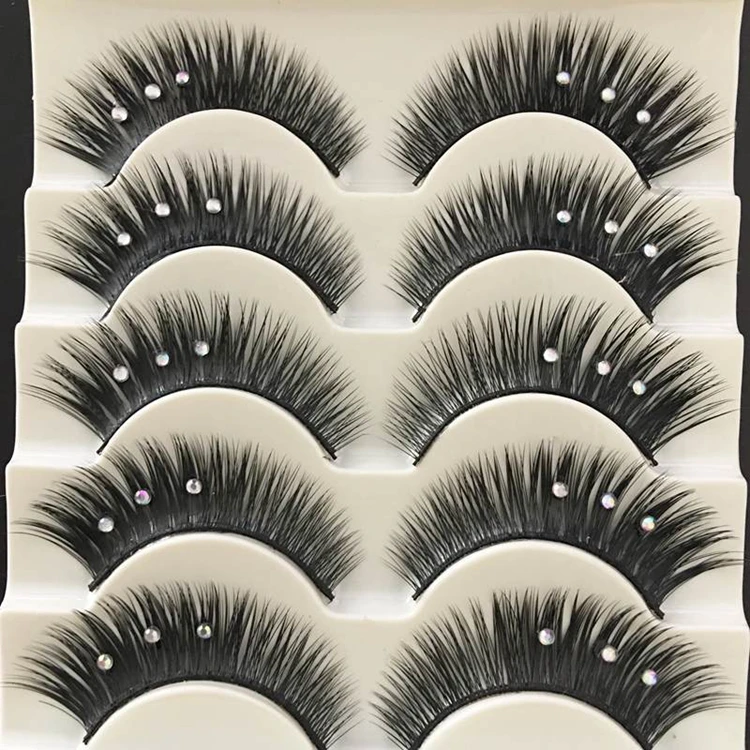 

YOKPN 5 Pairs False Eyelashes DIY Handmade Shining Thick Long False Eyelashes Acrylic Shimmer Performing Eyelashes Makeup Tools