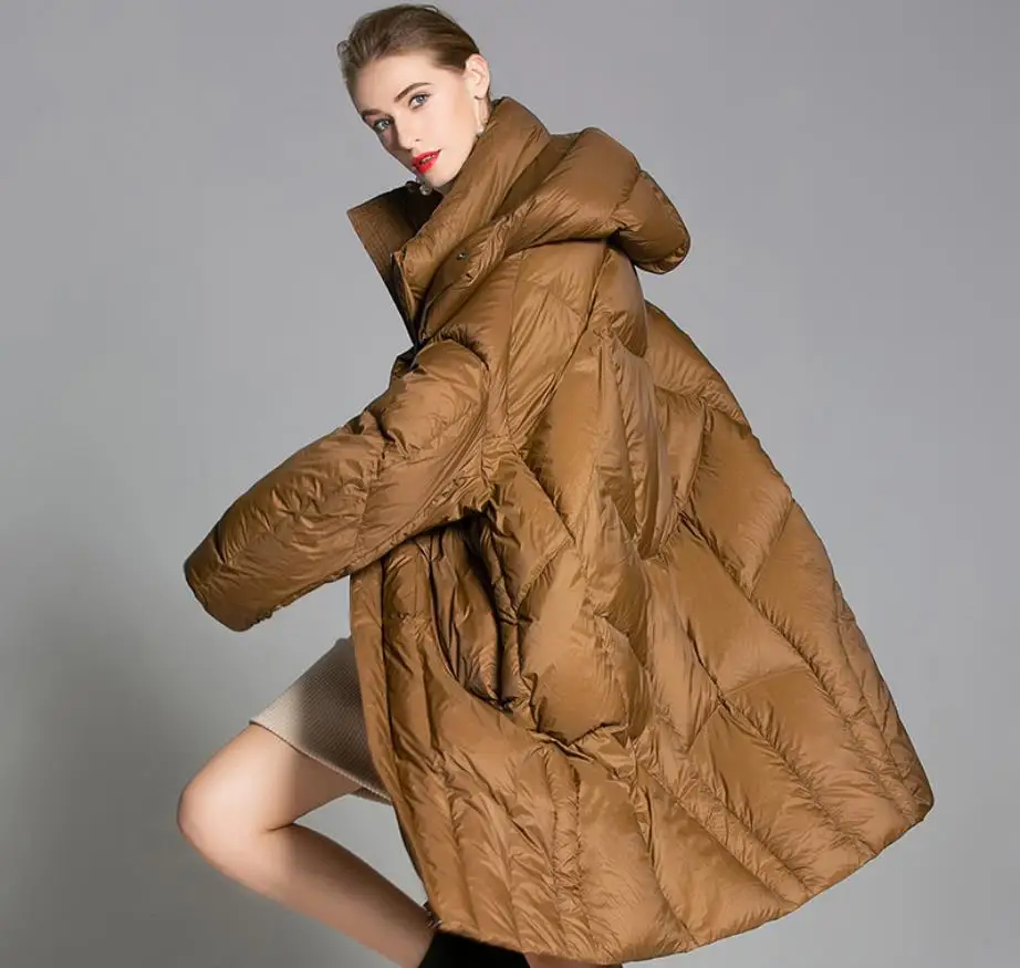 Wq763 Plus Femelle 90 Oversize Goose Style Taille Hiver Colour Duvet De black Pain Manteau Grande Peluches Marque Mode Caramel Épais Ample wfqZqPT