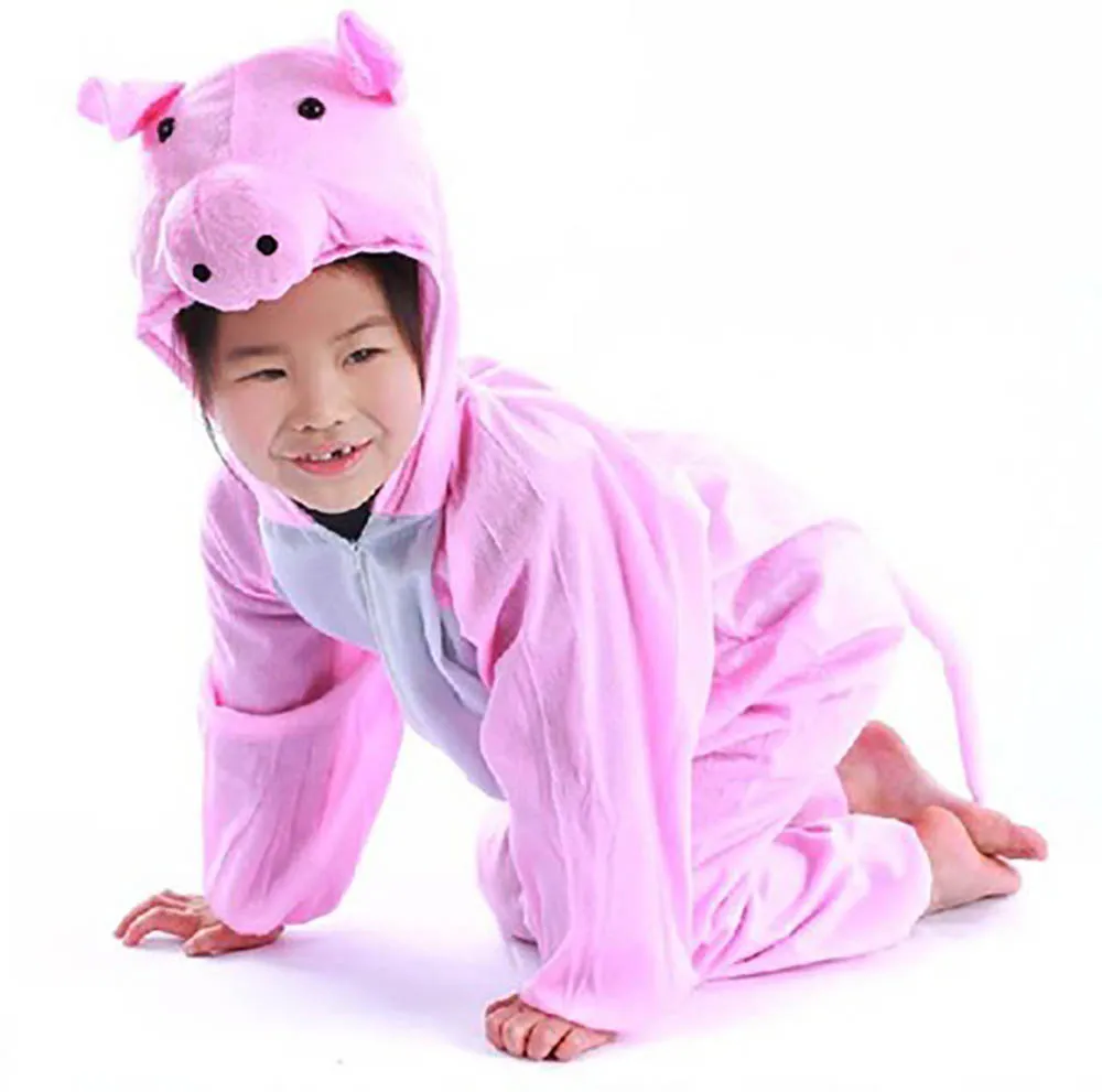 Детский костюм-комбинезон свинка лягушка, костюм динозавра, костюм кролика, нарядное платье, вечерние костюмы на Хэллоуин - Цвет: Pig