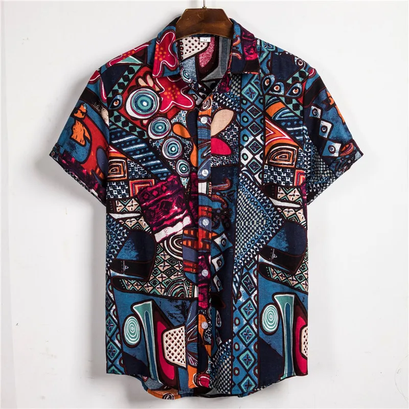 

MJARTORIA Fashion Autumn Casual Men Shirt Slim Fit Flower Print Linen Shirt Long-sleeved Shirts Male Floral Social Masculina