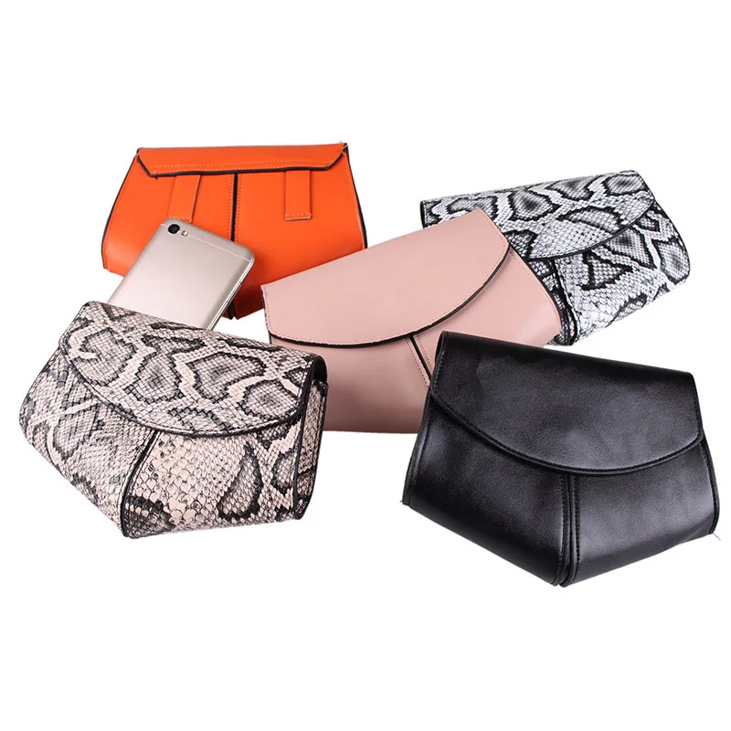 

Women Serpentine Design Leather Fanny Pack Ladies New Fashion Waist Belt Bag Mini Disco Waist Bag Leather Small Shoulder Bags