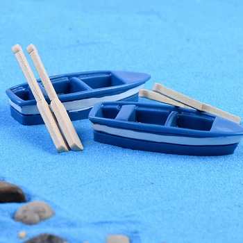 

3pcs/set Mini Boat Oars Miniatures Fairy Garden Ornament Miniatures Natural Resin Craft Figurine Terrariums Garden Decorations