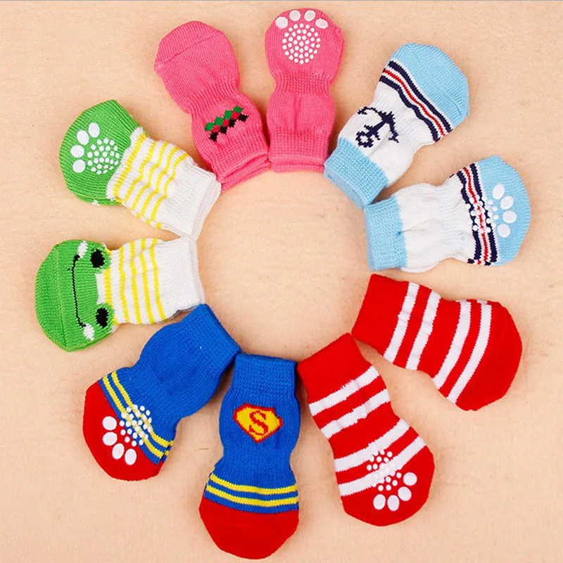 Dog Socks Traction Control Pet Cotton Socks Anti Slip Outdoor Indoor Wear Grip Socks for Dogs