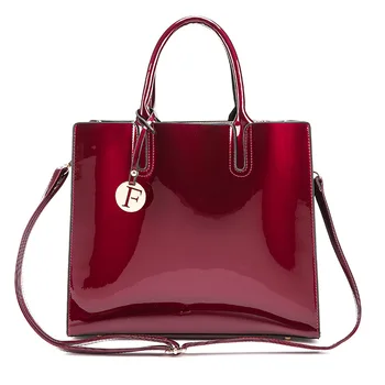 

Women Famous Brand Lady's Lacquered Handbag Women Shoulder Bags luxury designer Red Patent Leather Tote Bag Handbags bags Sac