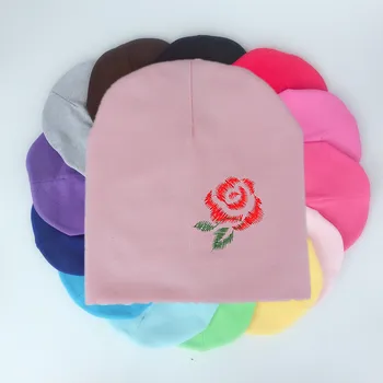 

2019 spring flower decoration floral baby hat for girls and boys baby flower cap soft Stretch candy colorful hat for toddler