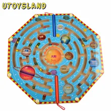 UTOYSLAND магниты головоломка Лабиринт детская деревянная игрушка девять планет Магнитный лабиринт веселые игры для детей Обучающие Развивающие игрушки