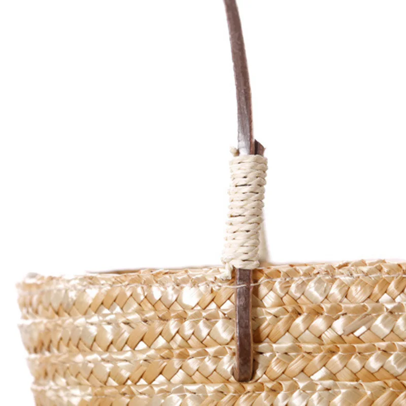 Women Straw Bags Female Summer Beach Handle Bag INS Popular Lady Flower Weave Basket Travel Casual Shopping Shoulder Bag SS3104 (12)