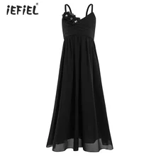 Новые летние iEFiEL/платье с цветочным узором для девочек плечевые ремни формальное платье для вечеринок для девочек свадебное платье принцессы для дня рождения, детское платье-пачка