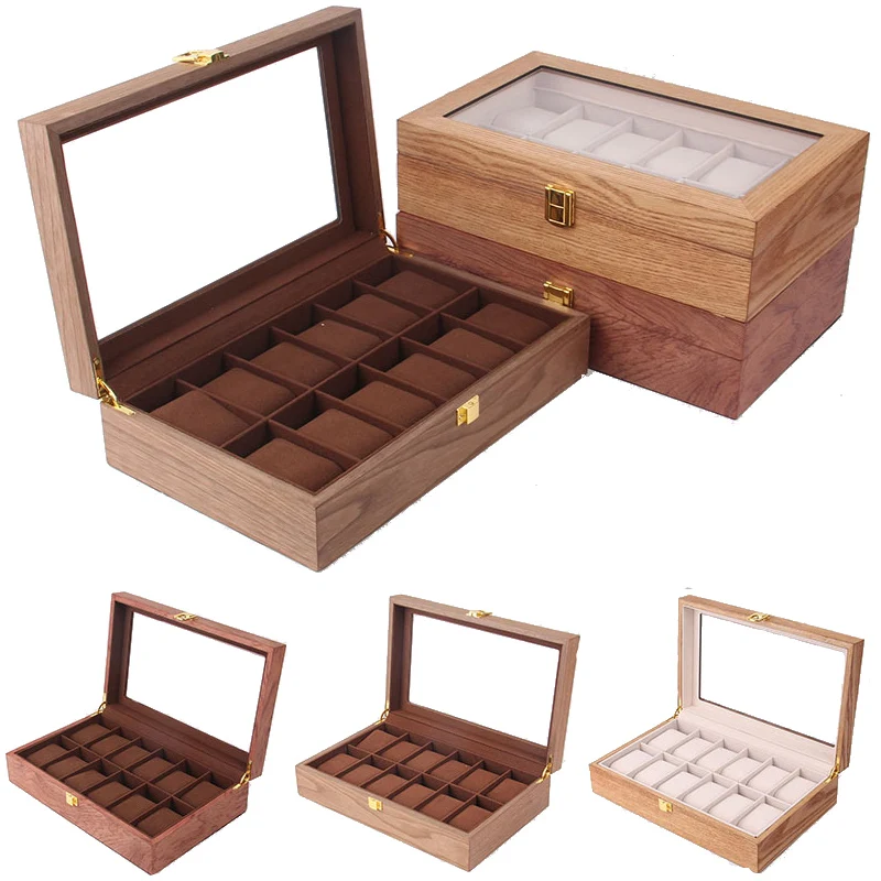 

12 Grids Handmade Wood Watch Box Wood Clock Box Watch Case Time Box for Watch Holding