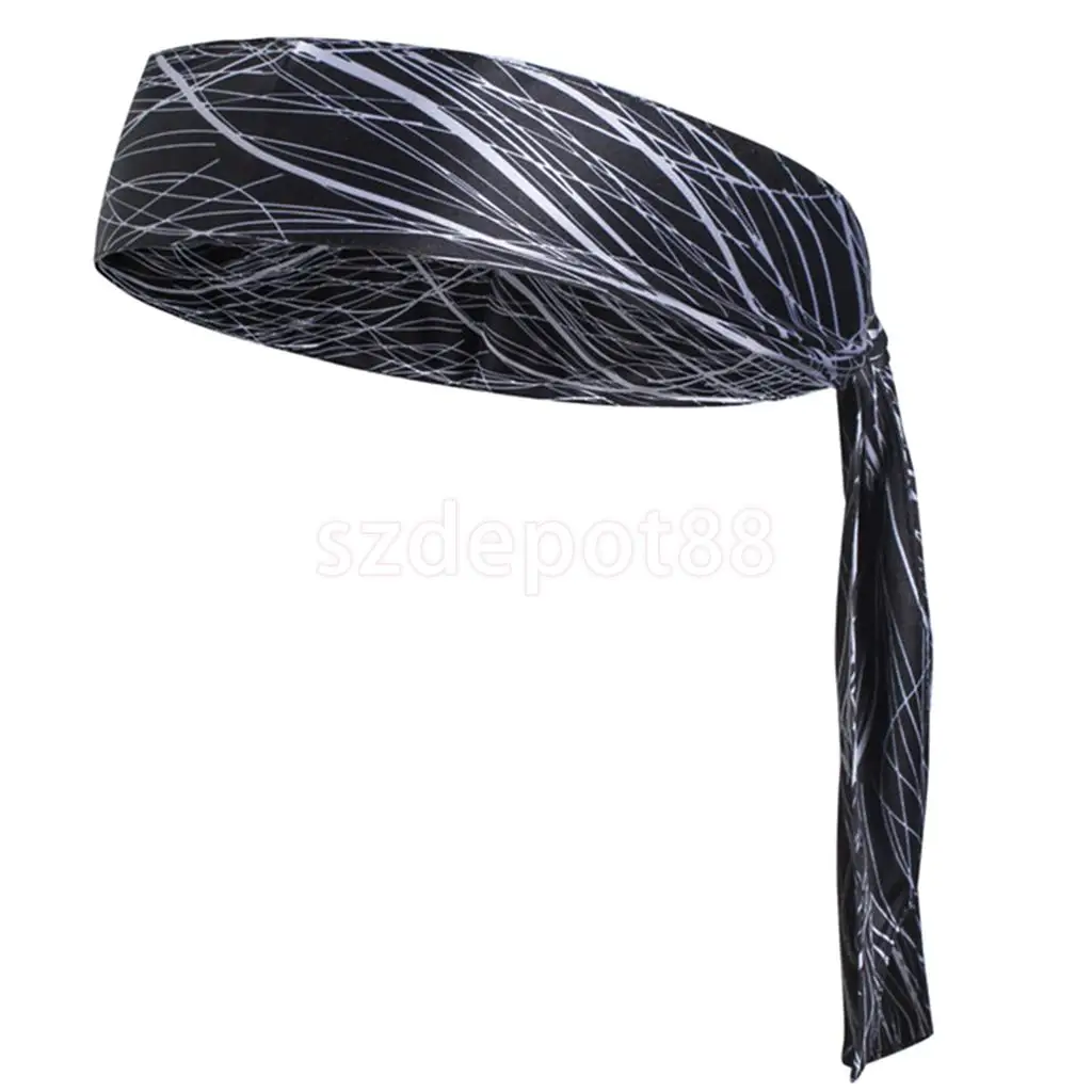 Sports Head Tie Sweatband Headband Turban Hair Band, Absorbs Sweat & Moisture Wicking For Running, Basketball, Tennis, Yoga
