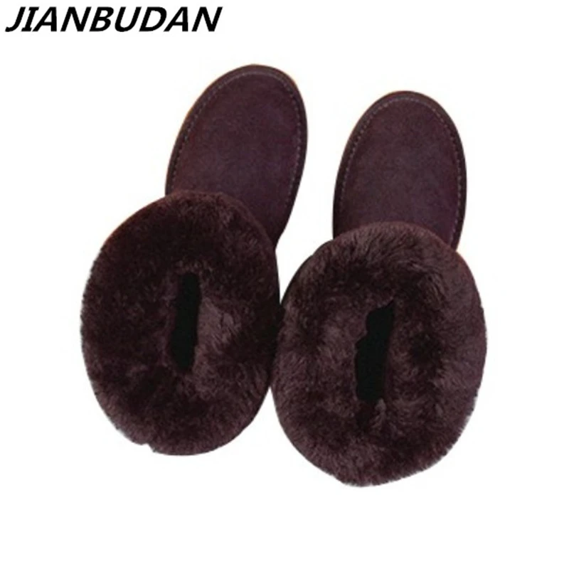 Vente Haute qualité peau de vache de neige bottes 2018 nouveaux hiver haute qualité neige chaussures à long chaud chaussures taille 35 40 d hiver épais coton bottes