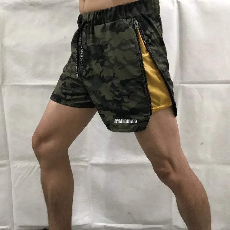 GYMLOCKER Camouflage Shorts Men's Casual Shorts Gyms Sporting Breathable Comfortable Shorts Homme Bodybuilding Bermuda Masculina - Цвет: Camouflage