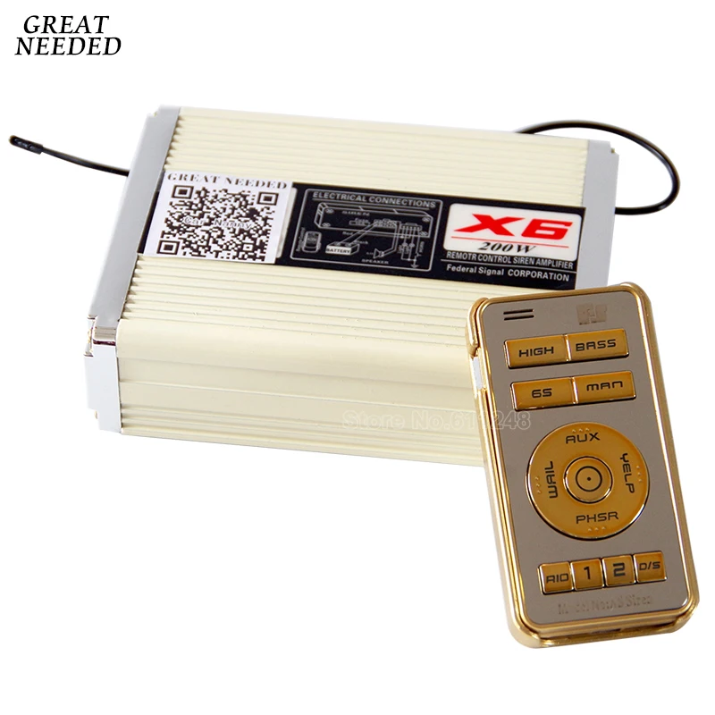 200W Wireless Remote Control X6 Car Alarm Siren Horn flashing light
