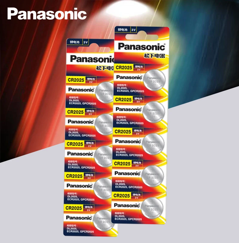 5 шт./лот Panasonic cr2025 аккумуляторы таблеточного типа cr 2025 3V литиевая Батарея для часы с калькулятором Вес весы