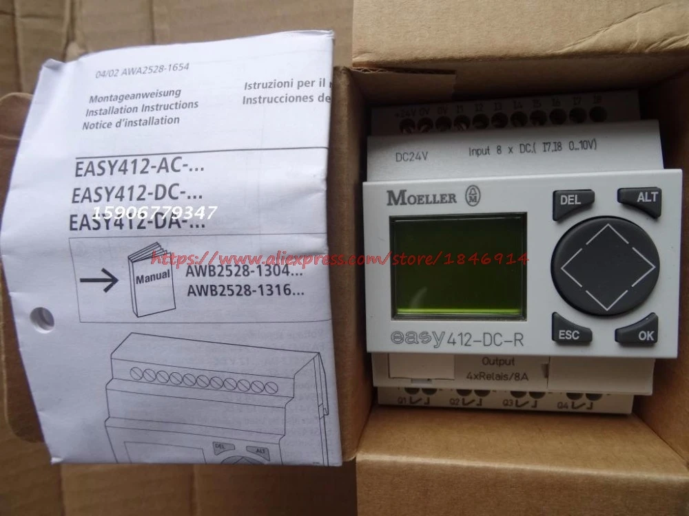 

Free shipping new MOELLER logic module EASY 412-DC-R PLC programmer
