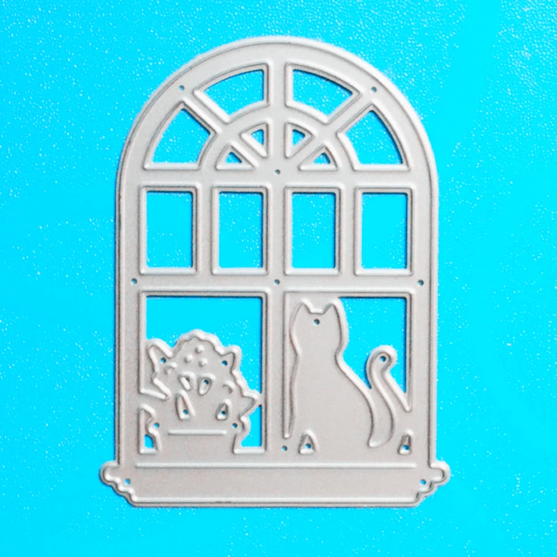 

YLCD756 Cat Window Metal Cutting Dies For Scrapbooking Stencils DIY Album Paper Cards Decoration Embossing Folder Die Cuts Tools