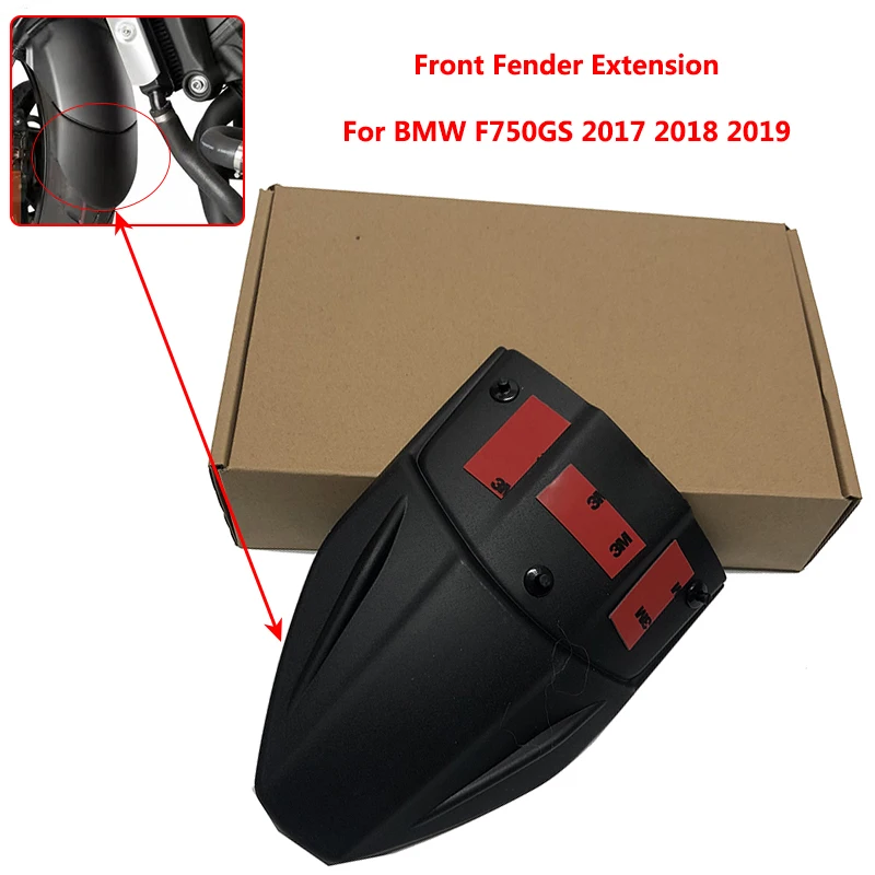 

F750GS New Black Motorcycle Front Mudguard Extender Fender Splash Extension Pad For BMW F750GS F 750 GS F750 GS 2017 2018 2019
