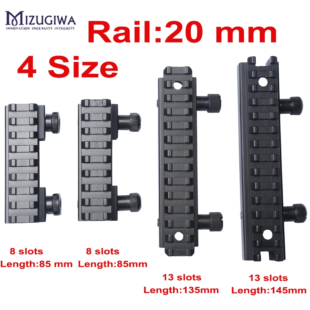

Aluminum Alloy Picatinny Weaver Rail Adapter 8 / 13 Slots 85 / 135 mm Hunting Rifle Air Gun Weaver Hunting Scope Mount Accessory