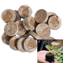 100 pcs/set Plant Fiber Seedling Tray Nutrition Block Compression Biodegradable Peat Block Medium Packing Nursery Block