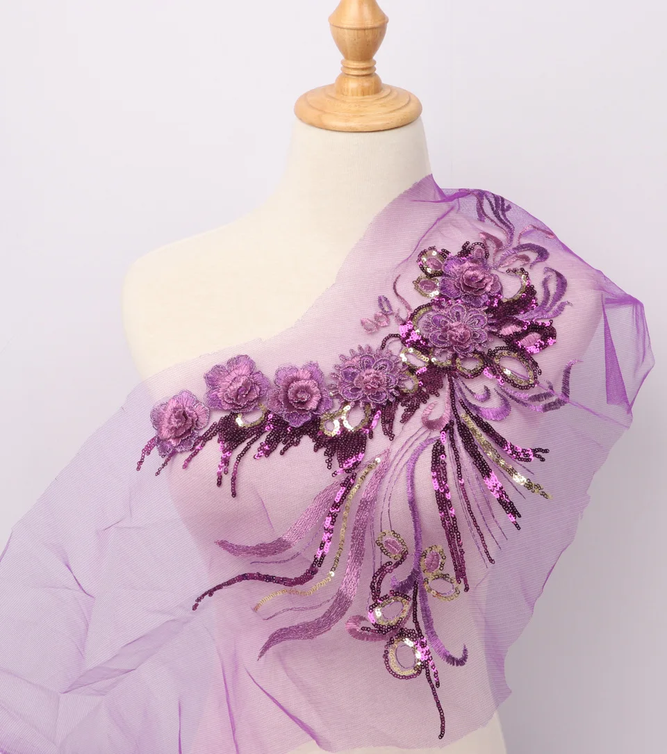 DIY Швейные платья Цветочная аппликация 3D аппликация кружевная вышивка - Цвет: 2