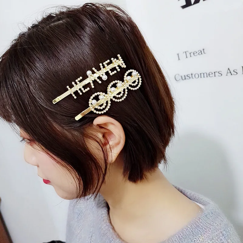 

YY JULY 2019 Ins hot Pearls Hair Accessories Hair Clip Letter Hair Clips for Women Girls Statement Barrettes Bobby Pins Hairpins