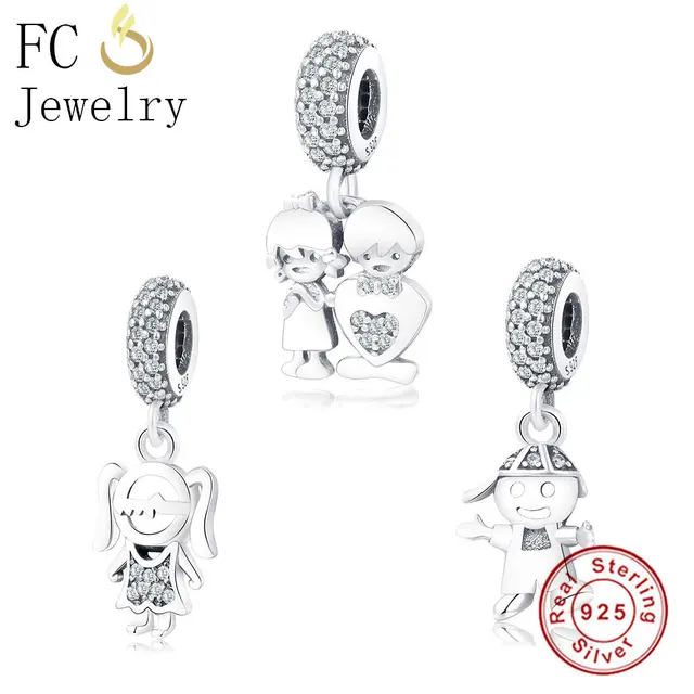 Fc Jewelry Fit Original Pandora Charms Bracelet 925 Sterling Silver Fc Jewelry Fit Original Pandora Charms Bracelet 925 Sterling Silver European Boy Family Mixed Kralen