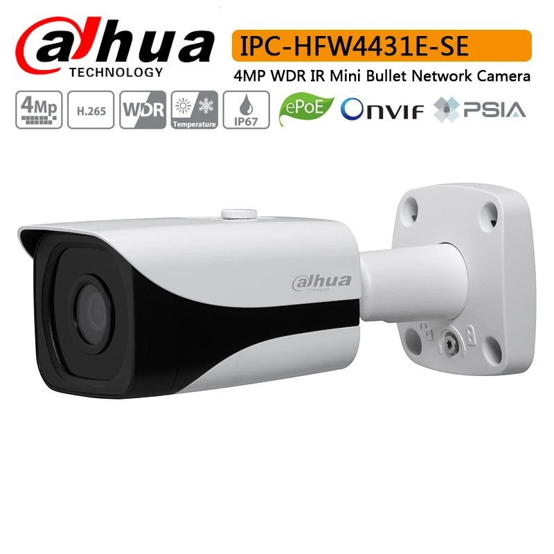

Original Dahua IPC-HFW4431E-SE 4MP WDR IR Mini Bullet Network Camera with Max. IR LEDs Length 40m IP Camera IPC-HFW4431E-SE