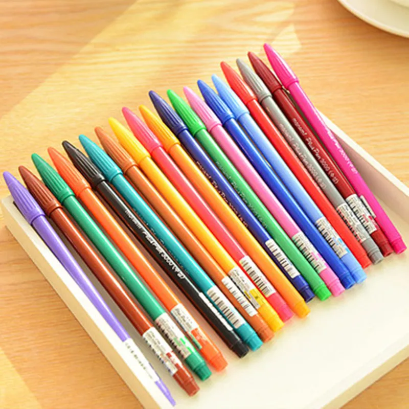 Korean Stationery Candy Color Different 24 Colors Super Thin 0.38mm