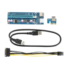 5 шт./10 шт./15 шт. pci-e Экспресс USB3.0 1x to16X Extender адаптер Riser Card SATA Мощность кабель QJY99