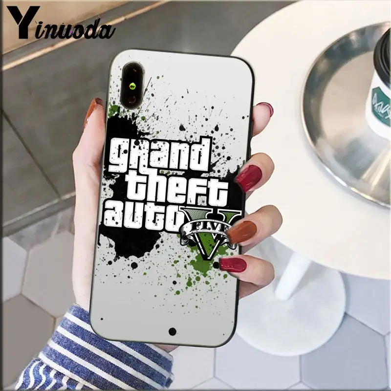 Yinuoda rockstar gta 5 Grand Theft Мягкий силиконовый чехол для телефона из ТПУ для iPhone 8 7 6 6S Plus 5 5S SE XR X XS MAX Coque Shell - Цвет: A16