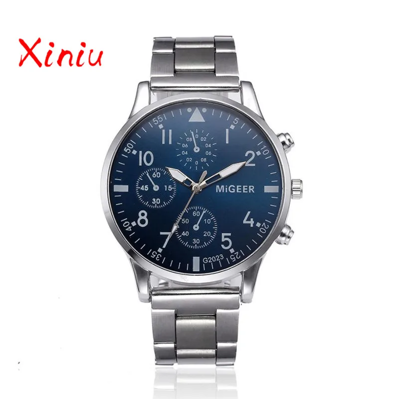 Men Quartz Watch Luxury Brand Business Three Eyes Stainless Steel Band Military Wrist Watch Relogios Masculino erkek kol saati -