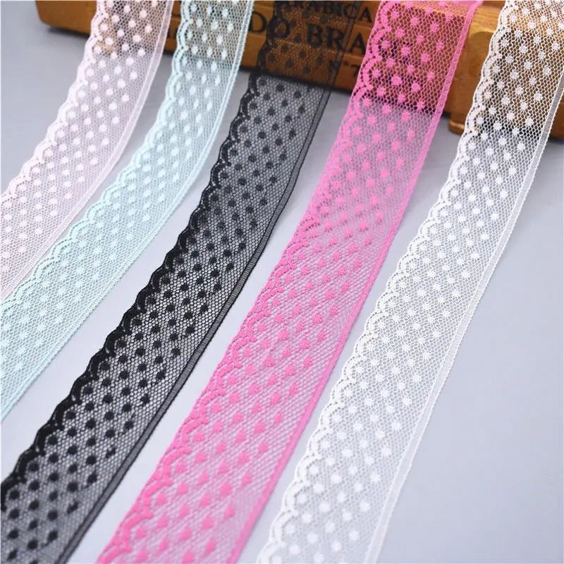 

Hot 10Yards Beautiful Lace Ribbon 40MM Lace Trim DIY Embroidered Net Lace