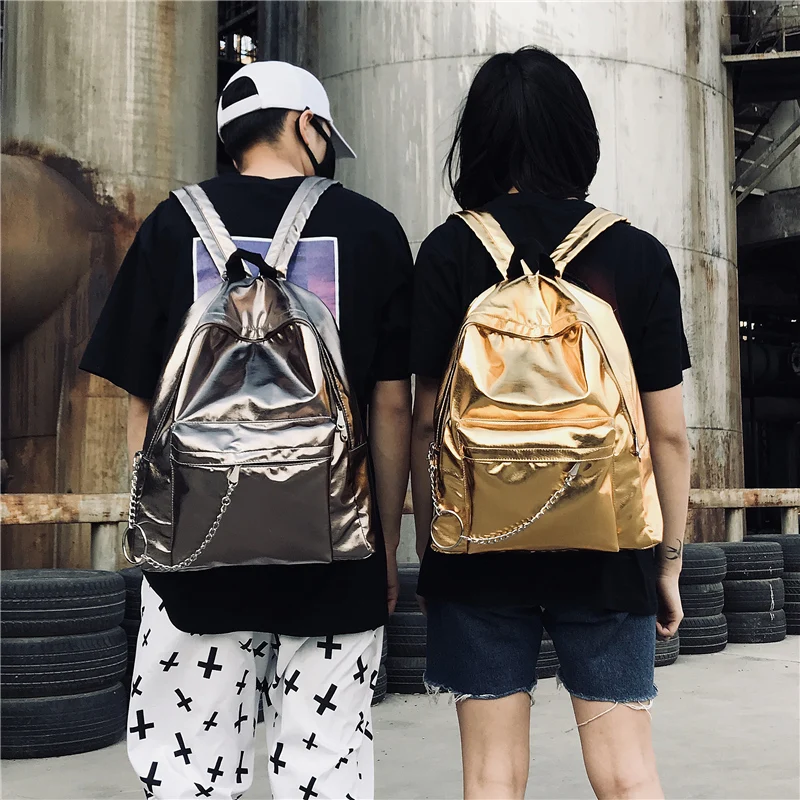 Mochila holograma láser de moda de marca famosa, Mochila holográfica de cuero PU de plata para mujeres, Mochila escolar para colegialas Mochila holograma láser de moda de marca famosa, Mochila holográfica de cuero PU de plata para mujeres, Mochila escolar para colegialas