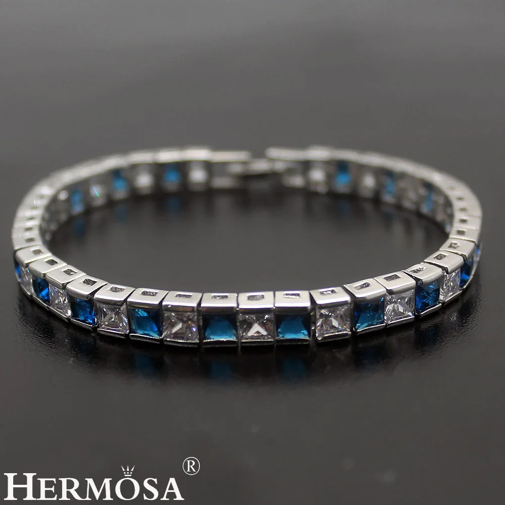 Hermosa 3 цвета синий красный черный Модные шоу серебряные ювелирные изделия 17 5 см