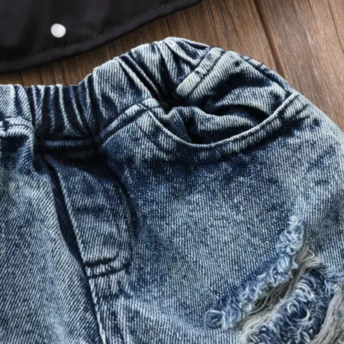 Newborn Infant Toddler Kids Baby Girls Fashion Bog Hole Jeans Pants Outfits Clothing