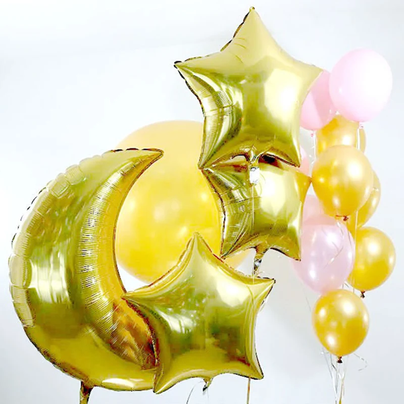 5 шт. 18 дюймов розовое золото цвет звезда гелиевый воздушный шар покрытый фольгой День рождения Свадебные украшения вечерние принадлежности в форме сердца воздушный шар детский душ