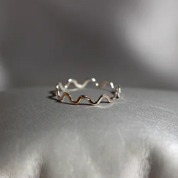 

Fashion single circle wavy ring s925 sterling silver ring unisex