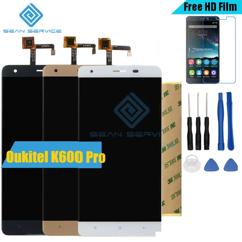 For Original Oukitel K6000 Pro LCD in Mobile phone LCD Display+Touch Screen Digitizer Assembly lcds +Tools 5.5\
