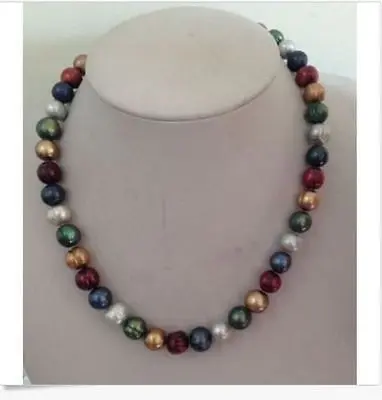 

HOT## Wholesale FREE SHIPPING >>>natural 11-12mm natural Australian south sea multicolor pearl necklace18''