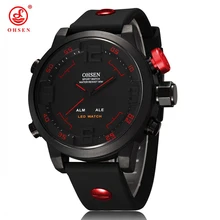 OHSEN Men’s Sports Watch with gift box Military Brand Waterproof led Digital Quartz Silicone Watches Mens Relogio Masculino