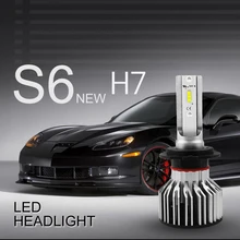 H7 2 шт. светодиодный комплект для передних фар Hi/Lo, DOT Approved, SEALIGHT S6 серия супер яркий 12 чипов xCSP светодиодный налобный фонарь