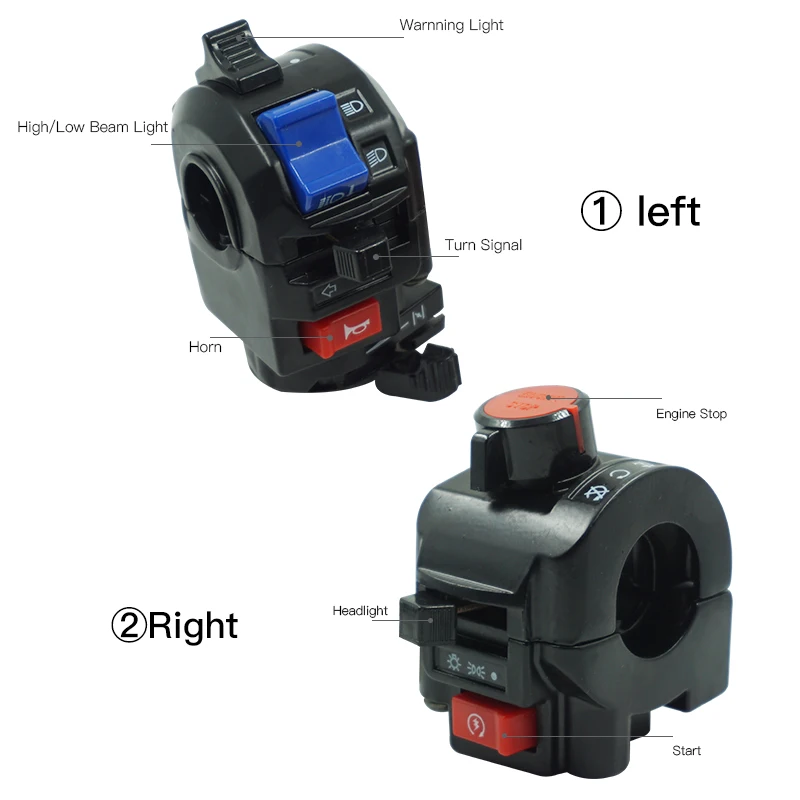 1 пара 22mm 7/8 мотоциклетные переключатели моторный рожок и пуговицы указатель поворота пусковой переключатель руль Электрический контроллер для Honda
