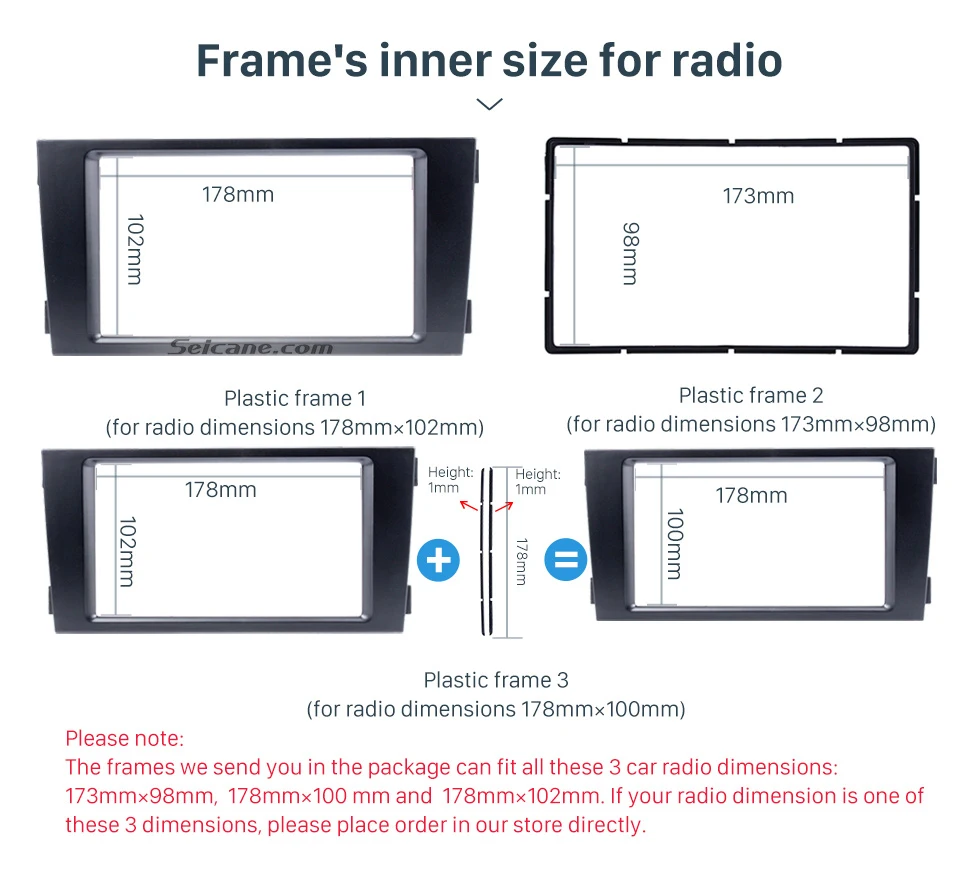 Seicane приборная панель комплект 2 DIN Авто Стерео фасции Радио Рамка для 2002 2003 2004 2005 2006 Audi A6 173*98 178*100 178*102 мм