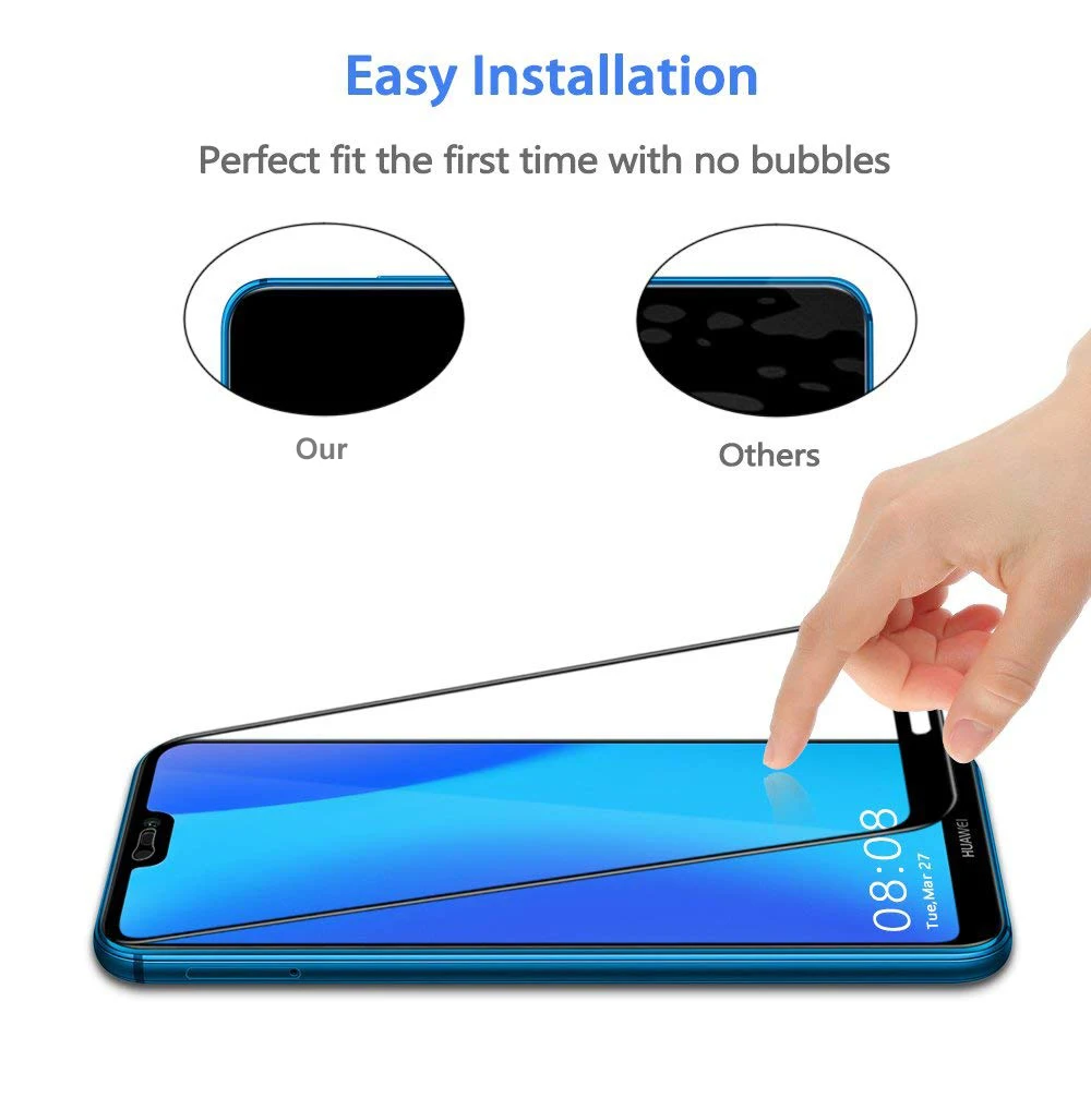 NYFundas Tempered Glass For Huawei P20 Pro P9 Lite P8 2017 Honor 10 Screen Protector 5D Full Cover Film verre tremp Protection (6)
