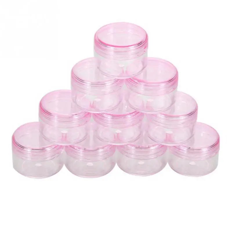 

10pcs Transparent Plastic Cosmetic Empty Box Jar Pot Makeup Trial Box Eyeshadow Makeup Face Cream Lip Stick Sample Container