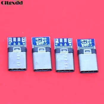 

cltgxdd DIY OTG USB-3.1 Welding Male jack Plug USB 3.1 Type C Connector with PCB Board Plugs Data Line Terminals for Android