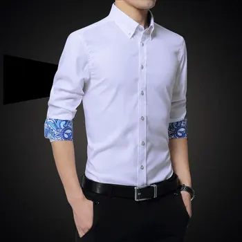 

Autumn fashion long-sleeved slim men's collar shirt youth business casual long-sleeved solid color shirt